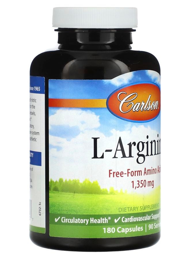 Carlson L-Arginine 180 Capsules (675 mg per Capsule) - Image 2