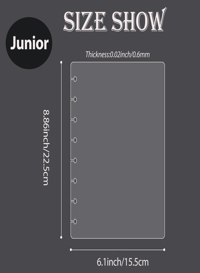 أغطية دفتر الملاحظات ITSYHPRO Junior Discbound PP (مجموعة من 4 قطع / 8 قطع) متوافقة مع Circa Arc TUL و Happy Planner (شفاف للغاية، صغير) - Image 3