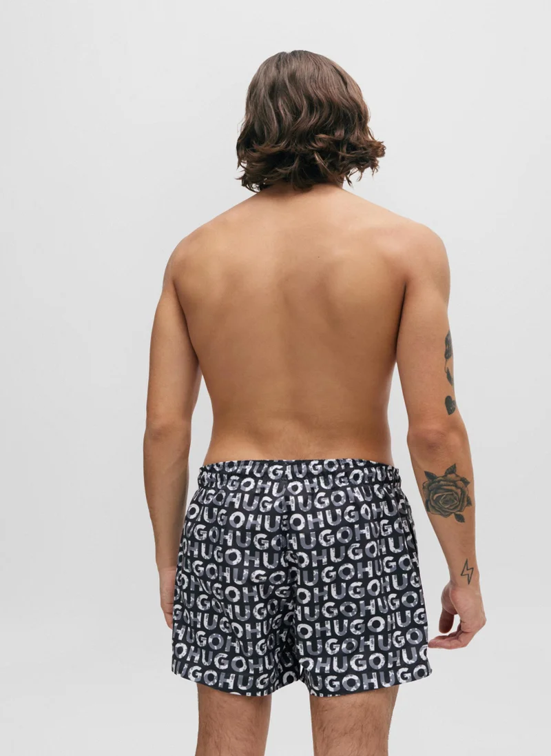 هوجو Printed Drawstring Swim Shorts