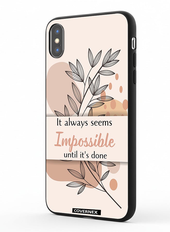 Covernex Apple iPhone Xs Protective Case Cover Printed Featuring Impossible Until It is Done - Image 1