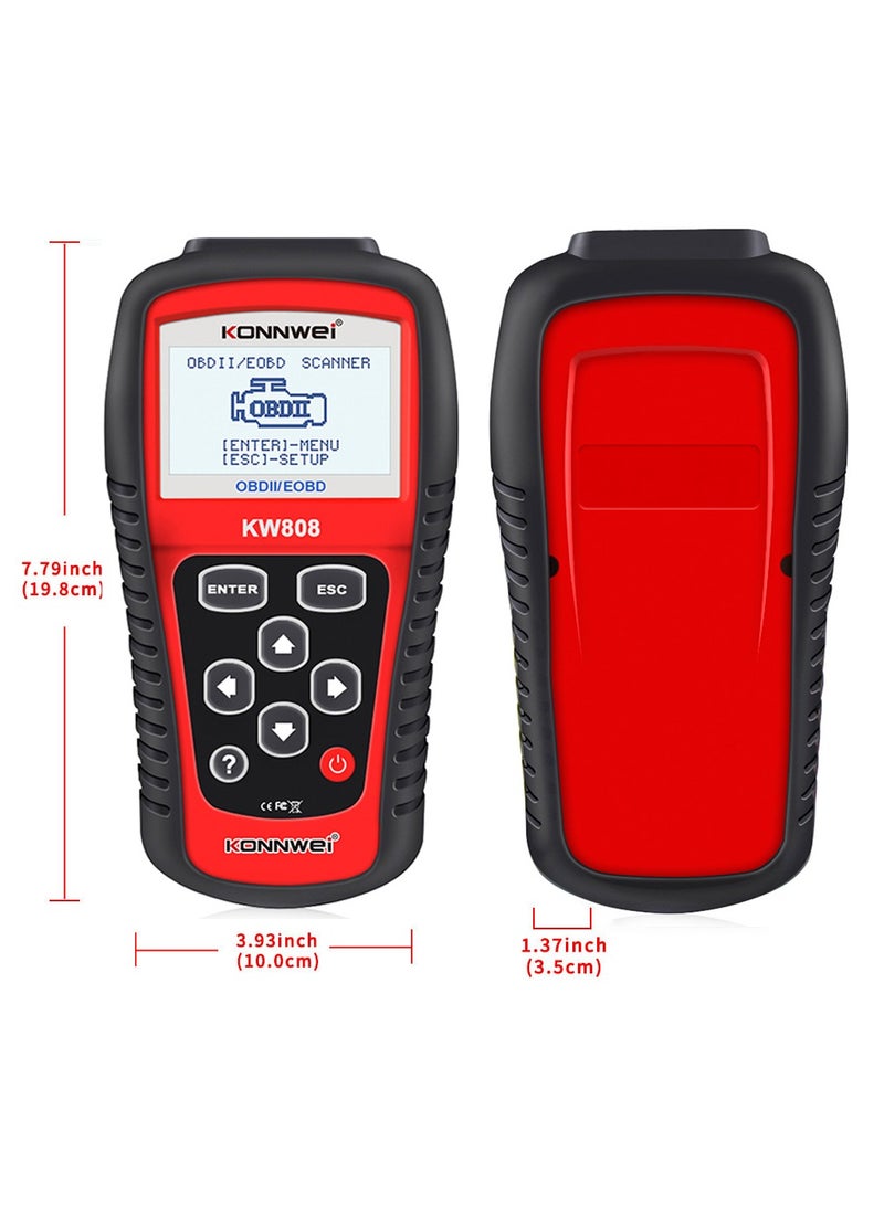 Auto OBDII Code Reader 2.8"Large Screen OBD2 Scanner with Full Diagnostic Scan Tool Functions Check Car Engine Light Fault Code Analyzer for All 1996 and Newer Cars with OBD II Protocol