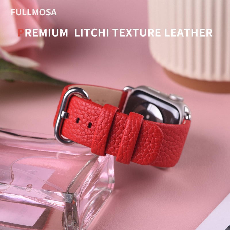 Fullmosa Leather Band Compatible with Apple Watch Band 42mm 44mm 45mm 46mm 49mm, Genuine Leather Replacement Strap for iWatch Ultra3/2/1 SE3/2/1 Series 11 10 9 8 7 6 SE 5 4 3 - Image 3