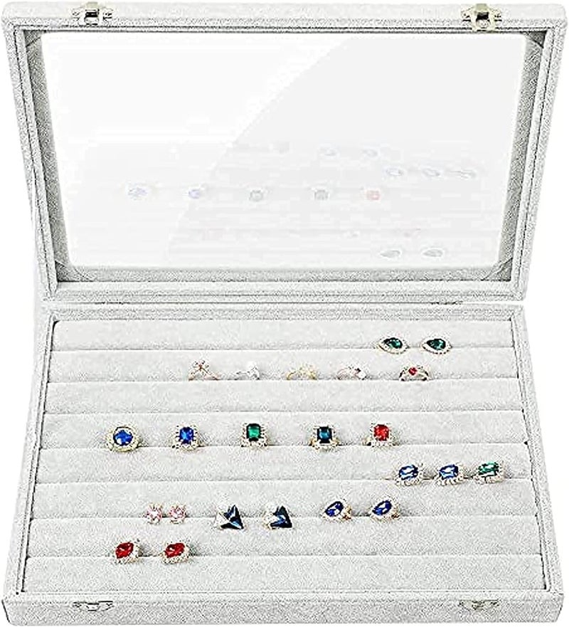 Padom Multi-Functional Jewelry Organizer with Lid & Lock - Velvet Display Tray for Rings, Earrings, Necklaces, and Bracelets - Image 1