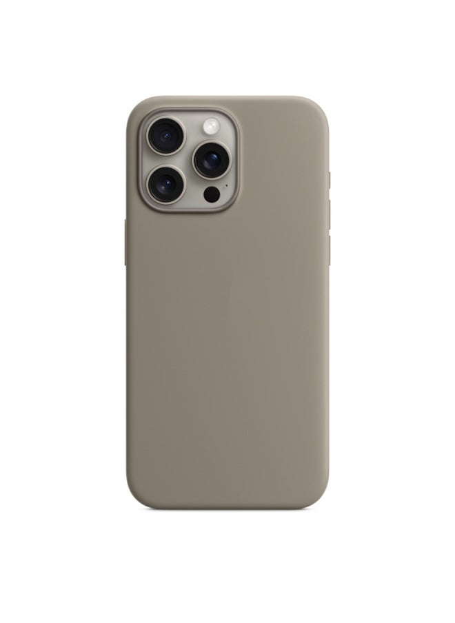 For Apple IPhone15 Liquid Silicone Phone Case 14Promax Magnetic Animation Original Official Website Protective Cover-Color:Clay Color [true Liquid + Logo]-Applicable Models:For Iphone 15pro [regular Style + Carton Packaging]