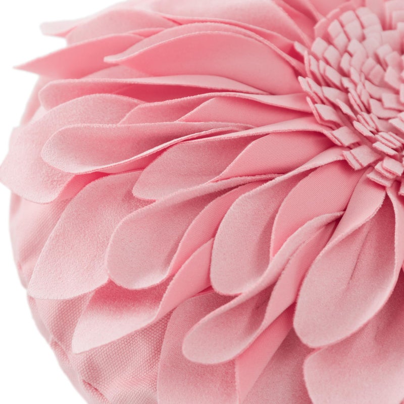 JWH 3D Sunflower Throw Pillow Cover Decorative Flower Accent Pillow Case Round Cushion Handmade Floral Pillowcase for Couch Bed Bedroom Home with Insert 14 Inch Pink - Image 4