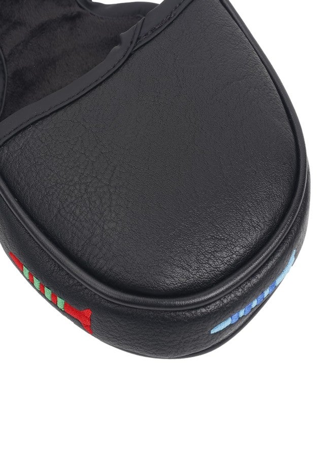 Andux PU Striped Tees Pattern Putter Cover Golf Putter Head Covers (Semicircle, Black) - Image 5