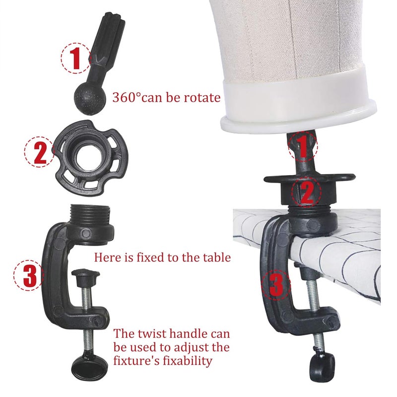 Xtrend 21"-24'' Poly Canvas Block Head for Making Head Weft/Wig/Hair Extension Making Display Styling Mannequin Head with Stand Set Manikin Canvas Head Hair Accessories - Image 5