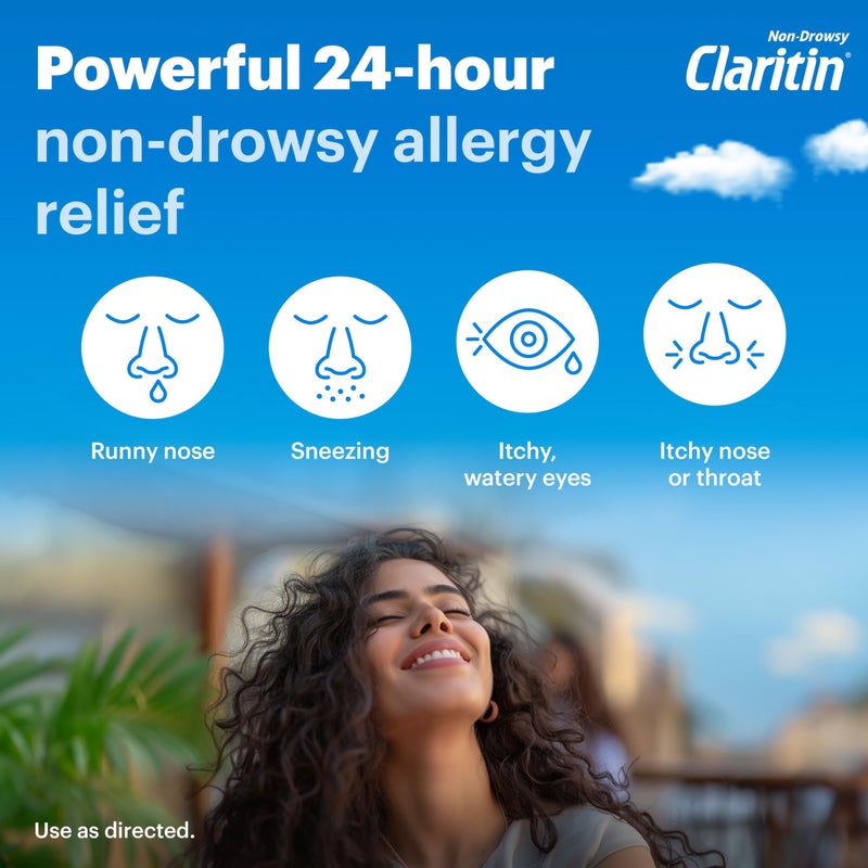 Claritin كلاريتين 24 ساعة تخفيف الحساسية غير المسبب للنعاس، أقراص لوراتادين - 30 + 1 قطعة لتخفيف الحساسية في المنزل وفي التنقل - Image 4