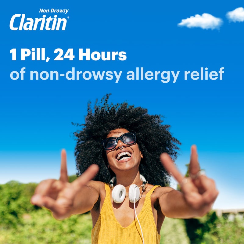 Claritin كلاريتين 24 ساعة تخفيف الحساسية غير المسبب للنعاس، أقراص لوراتادين - 30 + 1 قطعة لتخفيف الحساسية في المنزل وفي التنقل - Image 2