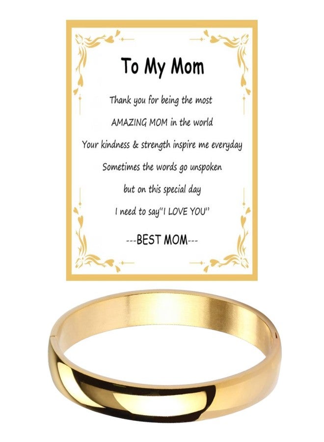 MILAKOO Gold Stainless Steel Bracelet for Women Oval Bangle To My Mom Card Motivational Unique Gifts - Image 1
