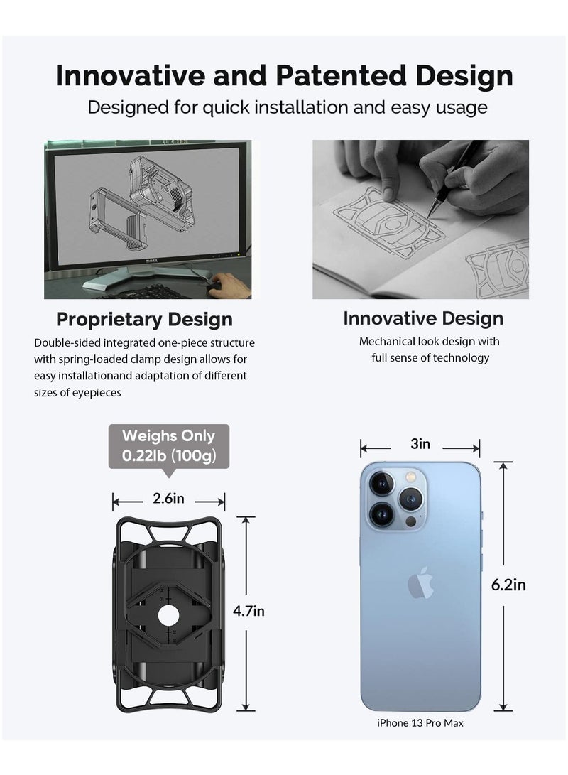 Generic Telescope Adapter, Phone Adapter Mount Working with Spotting Scopes  Binoculars  Monocular  Telescope  Microscope Fits Almost All Optical Equipment and Smartphones on the Market - Image 5