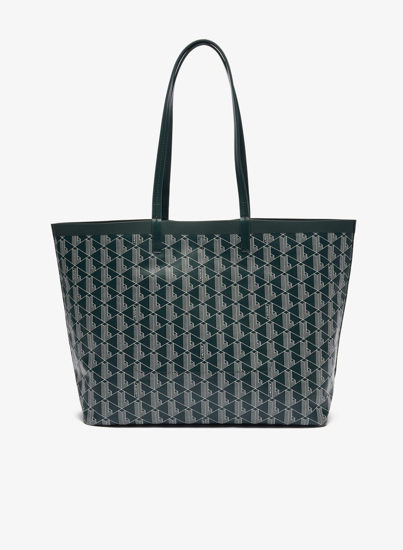 لاكوست حقيبة تسوق كبيرة من قماش لاكوست زلي المغلفة مع حقيبة صغيرة - اللون الأخضر الداكن - Image 5