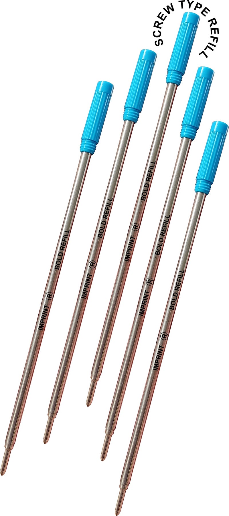 IMPRINT Ball Pen Refills | Screw Type Blue Refills | Fit Most Ball Pens with Twist Mechanism | Pack of 5 | Blue Ink - Image 3