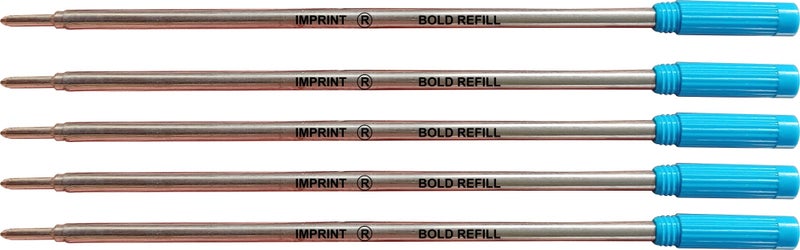 IMPRINT Ball Pen Refills | Screw Type Blue Refills | Fit Most Ball Pens with Twist Mechanism | Pack of 5 | Blue Ink - Image 1