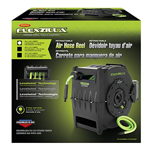Flexzilla Pro Levelwind Retractable Air Hose Reel, 3/8 in. x 50 ft., Heavy Duty, Lightweight, Hybrid, ZillaGreen - L8305FZ - Image 2