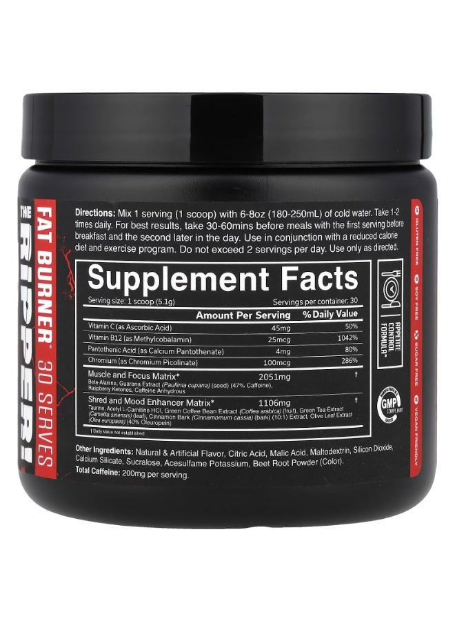 JNX Sports, The Ripper, Fat Burner, Watermelon Candy, 5.4 oz (153 g) - Image 2