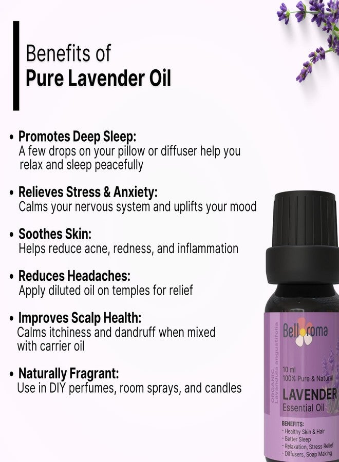 Belloroma Undiluted Lavender Essential Oil – For Skin Care, Deep Sleep, Healthy Hair Growth | Therapeutic Grade | 10ml - Image 3