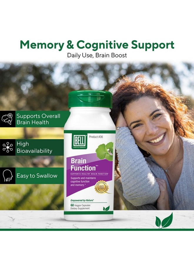 Bell Bell Brain Function Lifestyle, Supports Cognitive Health with Ginkgo, Vitamin B12, Folate - 60 Vegetarian Capsules  - Image 5