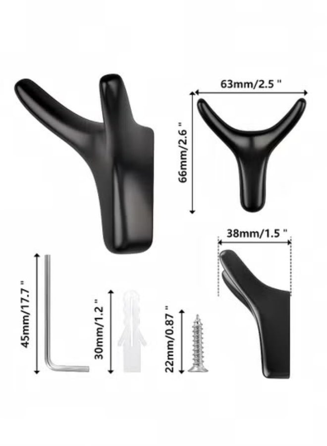 fantasize Hooks for Clothes, Towel Hooks, 4 Packs Coat Hook Cow Head Wall Hooks for Heavy Duty Door Hanger Towel Robe Clothes Cabinet Closet Sponges Hook for Bathroom Bedroom Kitchen Hotel Pool Black - Image 2