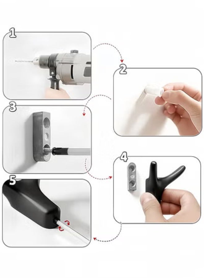 fantasize Hooks for Clothes, Towel Hooks, 4 Packs Coat Hook Cow Head Wall Hooks for Heavy Duty Door Hanger Towel Robe Clothes Cabinet Closet Sponges Hook for Bathroom Bedroom Kitchen Hotel Pool Black - Image 3