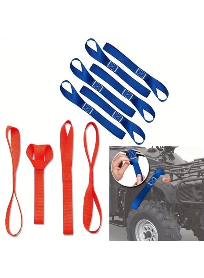 أربع قطع من رباطات الحلقة البرتقالية الثقيلة لربط الدراجات النارية والمركبات الرباعية والدراجات النقل والأمتعة - Image 2