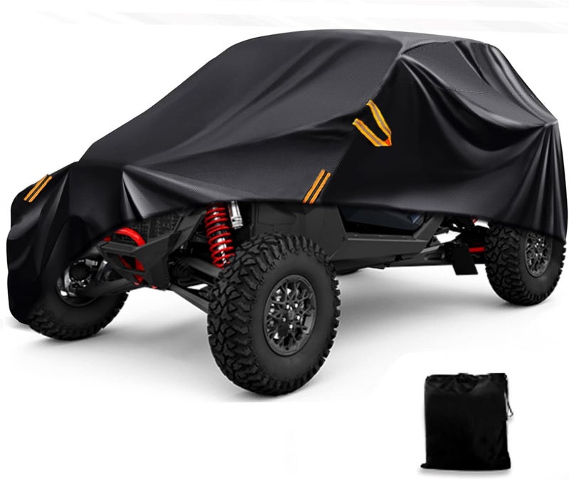 Macosy UTV Cover, Heavy Duty All-Weather Protection Oversized UTV Cover 2 Seater Compatible with Can Am Maverick X3 Defender Polaris Ranger General Commander Kawasaki Mule Teryx 2-3 Seater - Image 1
