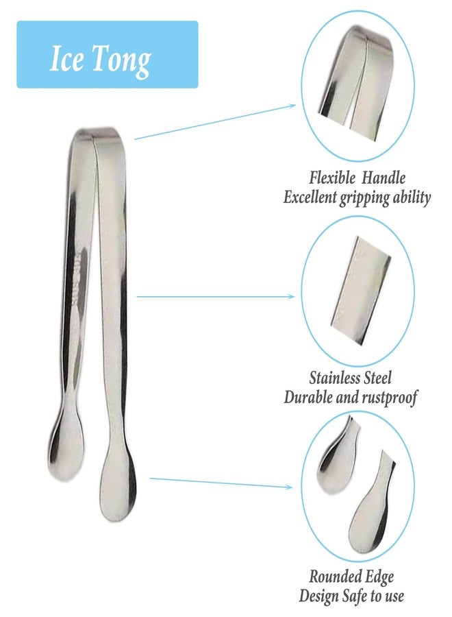 Sunenlyst 6PCS Ice Tongs Mini Sugar Tongs 4.25Inch Stainless Steel Kitchen Utensils Set,Small Serving Tong and Tiny Kitchen Tong for Appetizers,Tea Party, Coffee Bar, Desserts by Sunenlyst (Silver) - Image 3
