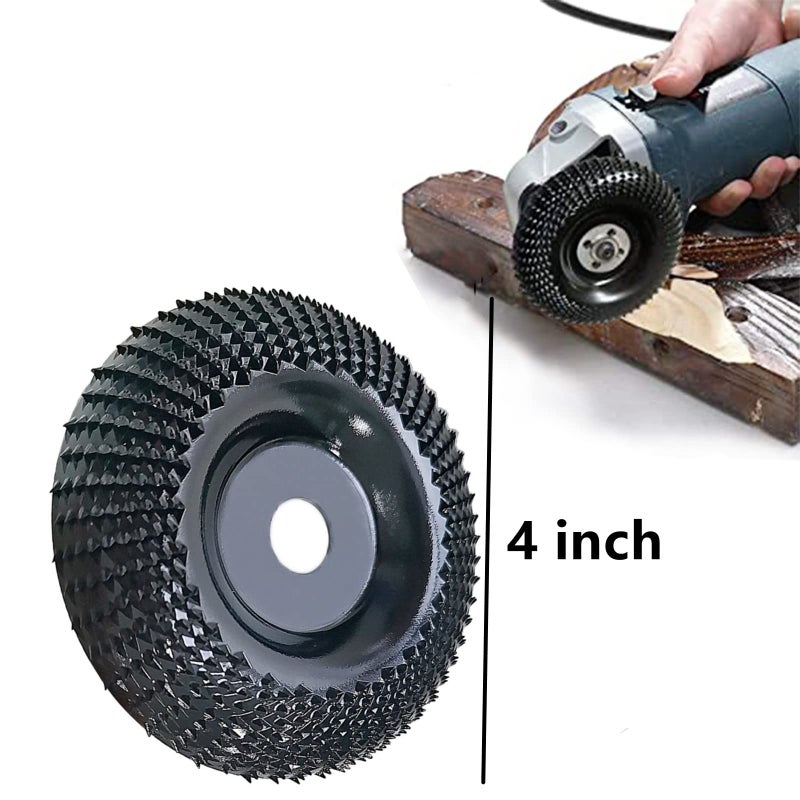 lumfork Wood Carving Disc Grinder Wheel Disc 4 Inch Wood Shaping Wheel Wood Grinding Shaping Disc for Angle Grinders with 5/8” Arbor - Image 2