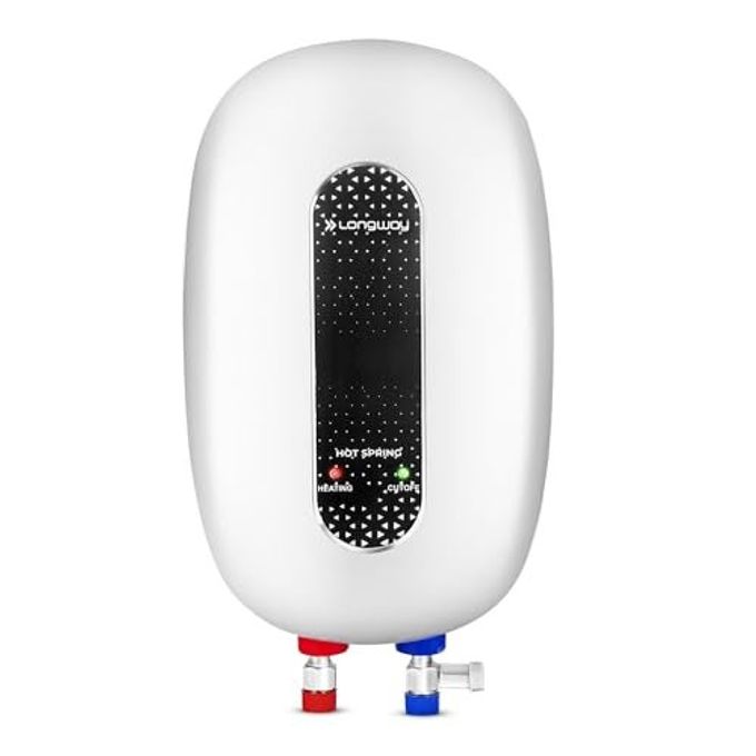 LONGWAY Hotspring 3 Litres Instant Water Heater | Advanced Multi-Layered Safety | 3000 W Powerful Heating | Suitable For Kitchen & Bathroom | 5 Years Warranty on Tank | Off-White - Image 1
