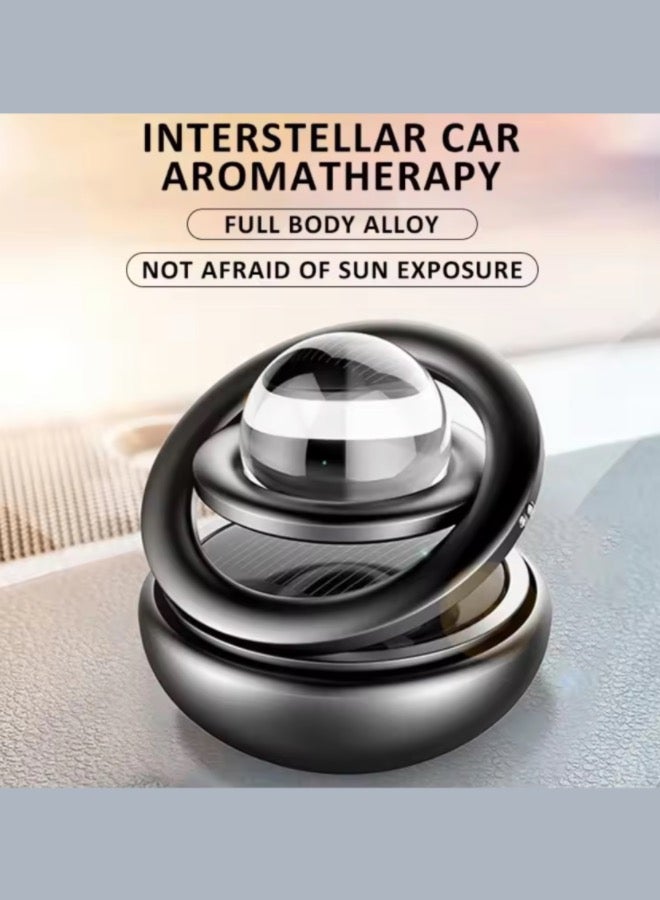 Car Air Freshener Solar Energy, Car and Home Interior Decoration Accessories Rotating Solar Powered Aromatherapy Diffuser(Golden) - Image 2