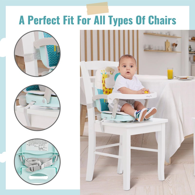 Dream On Me Munch N Go Booster Seat for Dining Table, Lightweight Compact Fold Travel Booster Seat, 3-in-1 Convertible, Four Level Height Adjustment and Easy Tray Removal - Image 5