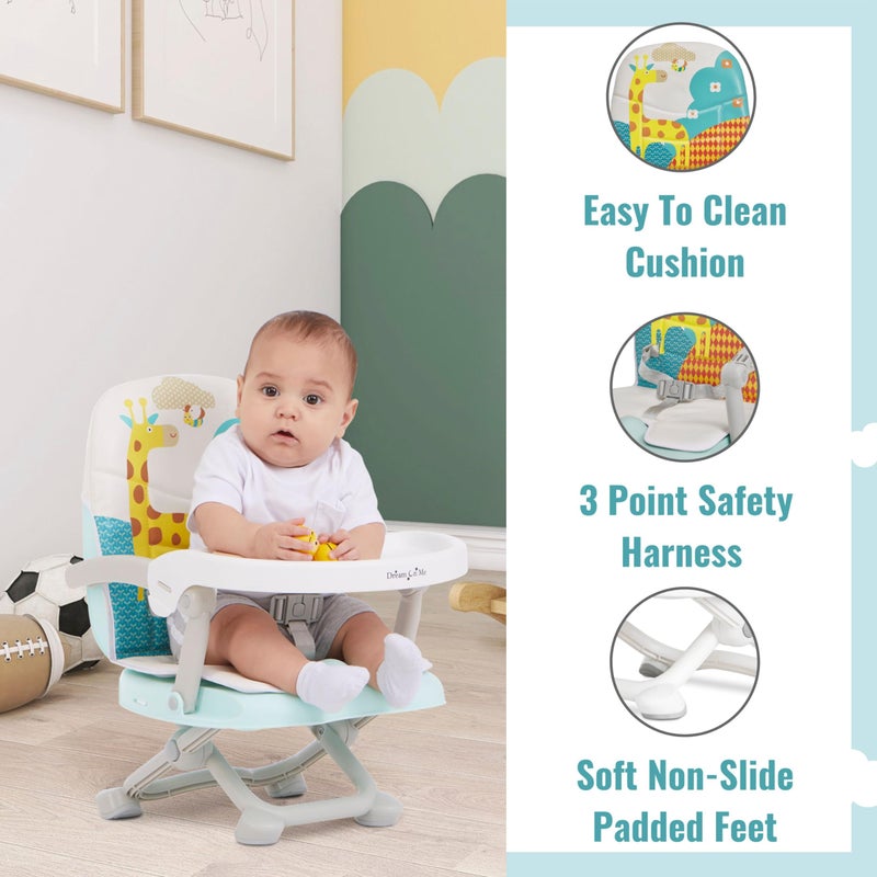 Dream On Me Munch N Go Booster Seat for Dining Table, Lightweight Compact Fold Travel Booster Seat, 3-in-1 Convertible, Four Level Height Adjustment and Easy Tray Removal - Image 3