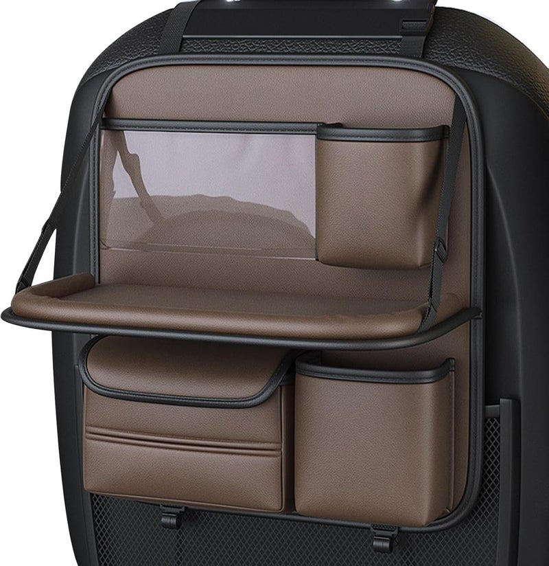 X spring Backseat Organizer, Multi-Function Storage Bag with Foldable Tray, Rear Seat Protector and Kick Mat, Waterproof Automotive Organizer with Pockets for SUVs, Trucks, Minivans - Image 5