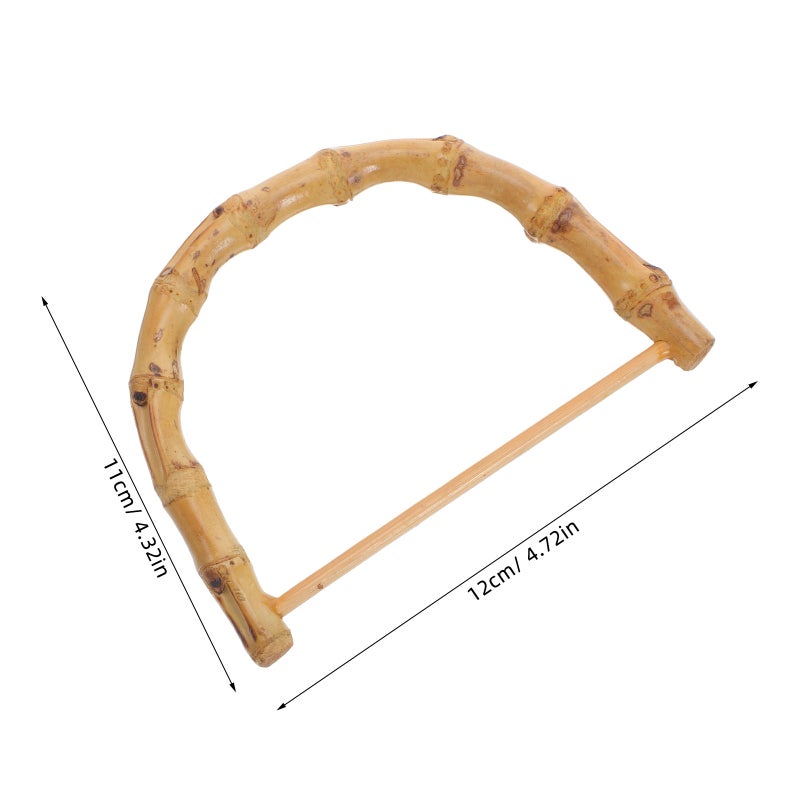 2pcs DIY Bamboo Handles High Quality Handmade Bag Handles Bamboo D Type Handles for Handbag DIY Bag Accessories (About 12cm Beige) - Image 2