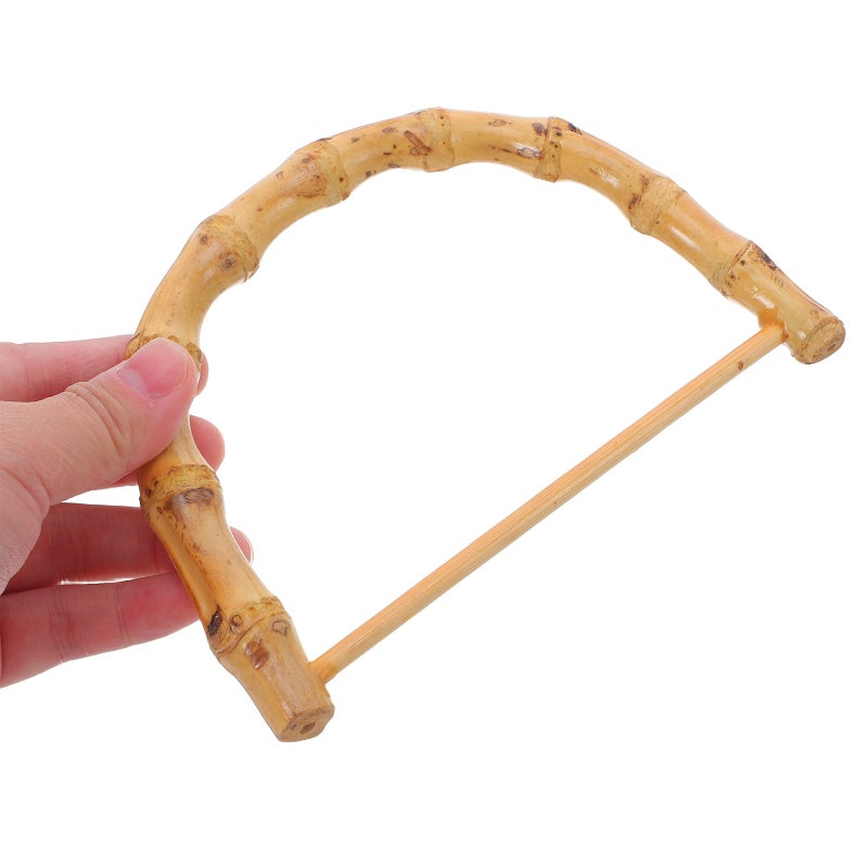 2pcs DIY Bamboo Handles High Quality Handmade Bag Handles Bamboo D Type Handles for Handbag DIY Bag Accessories (About 12cm Beige) - Image 5