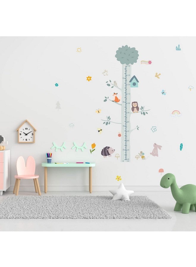 SUPERDANT Cartoon Animals Height Growth Chart Wall Sticker Big Tree Animal Owl Height Measure Decals Flowers Wall Decor for Nursery Kids Bedroom Living Room Wallpaper Decoration 40-140cm - Image 5