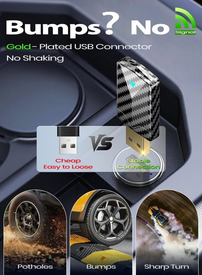 PTGTO Mini Wireless CarPlay Adapter for iPhone & Android Auto (2025 Upgrade), No Delay, Fast & Stable Connection, Plug & Play, Converts Wired to Wireless Carplay Dongle for 2016+ Cars, USB-A/Type-C Port - Image 3