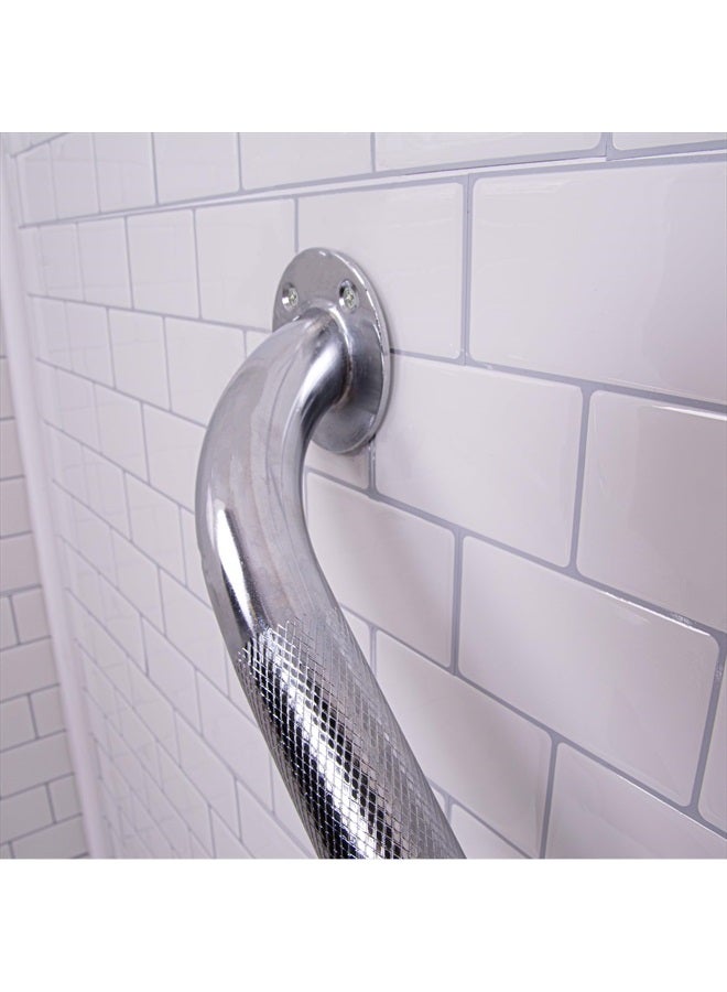 careX Textured Grab Bars For Bathtubs And Showers - Grab Bars For Bathroom Safety - 12 Inch Durable Stainless Steel Shower Handle Serves As Handicap Grab Bar And Elderly Assistance Products  - Image 2