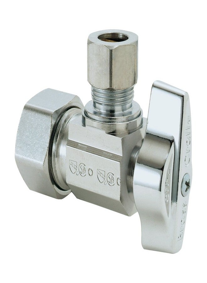 Brasscraft KTCR19 C1 1/2 nom Comp by 3/8 O.D. Comp Angle Stop, Chrome - Image 1