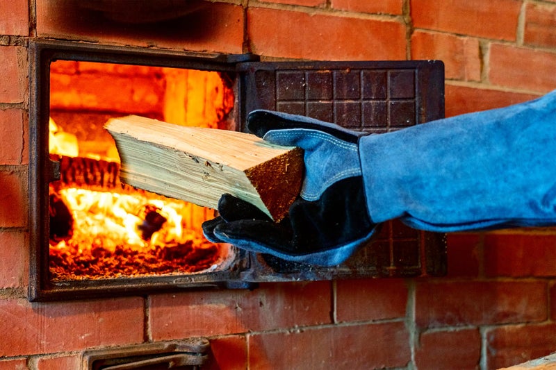 RAPICCA RAPICCA Fireplace Gloves Fire Heat Resistant: Grey 16IN - Fireproof Leather for Fireplace Fire pit Wood stove Campfire Furnace BBQ Grill Stick Mig Welding Welder Gear - one size 662℉  - Image 2