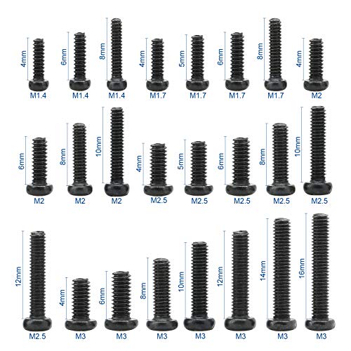 NINDEJIN 650 pcs Laptop Screw Kit, Replacement Computer Notebook Miniature Screws, M1.4 M1.7 M2 M2.5 M3 Note PC Motherboard Round Pan Head Phillips Fasteners Set - Image 2