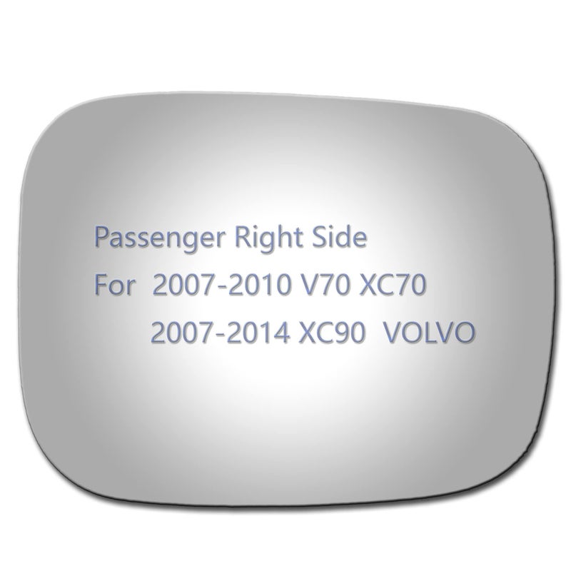 JZSUPER Side Mirror Glass fit for Volvo 20072014 XC90 2007 2008 2009 2010 V70 XC70 Passenger Right Side RH Convex Including Adhesive