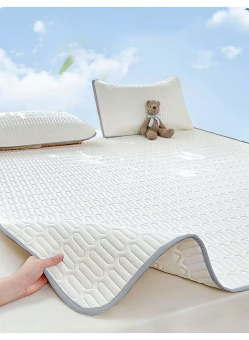 OUD Cool latex mat, bed cover, mattress three-piece set ice silk ice feeling home ice silk mat bed cover 200x180cm - Image 4