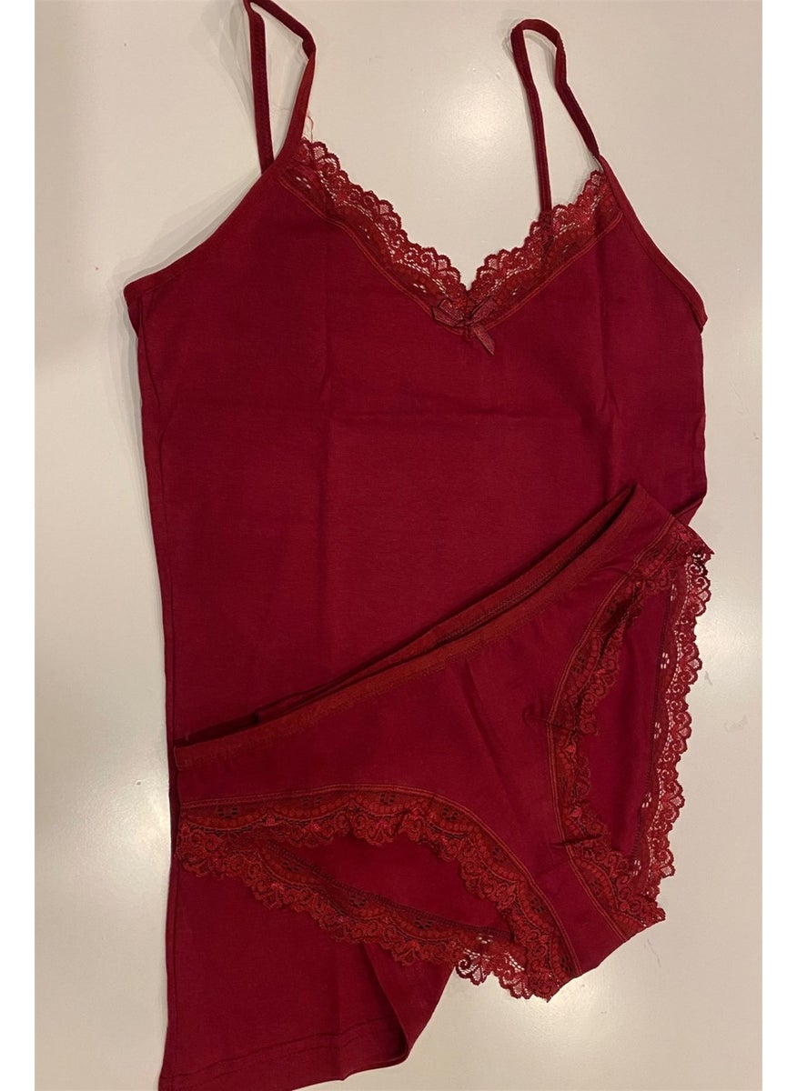 KOTA - 6303 Rope Suspender Undershirt and Panties Set Lace - Image 1