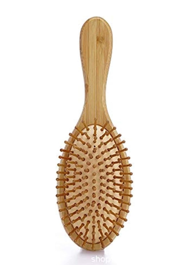 فرشاة شعر خشبية من الخيزران لتدليك الشعر من خشب الكرز الطبيعي - مضادة للكهرباء الساكنة وتقلل من خشونة الشعر وتدليك فروة الرأس - Image 1