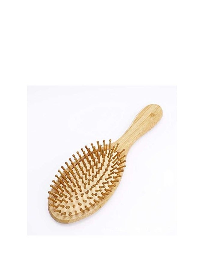 فرشاة شعر خشبية من الخيزران لتدليك الشعر من خشب الكرز الطبيعي - مضادة للكهرباء الساكنة وتقلل من خشونة الشعر وتدليك فروة الرأس - Image 2