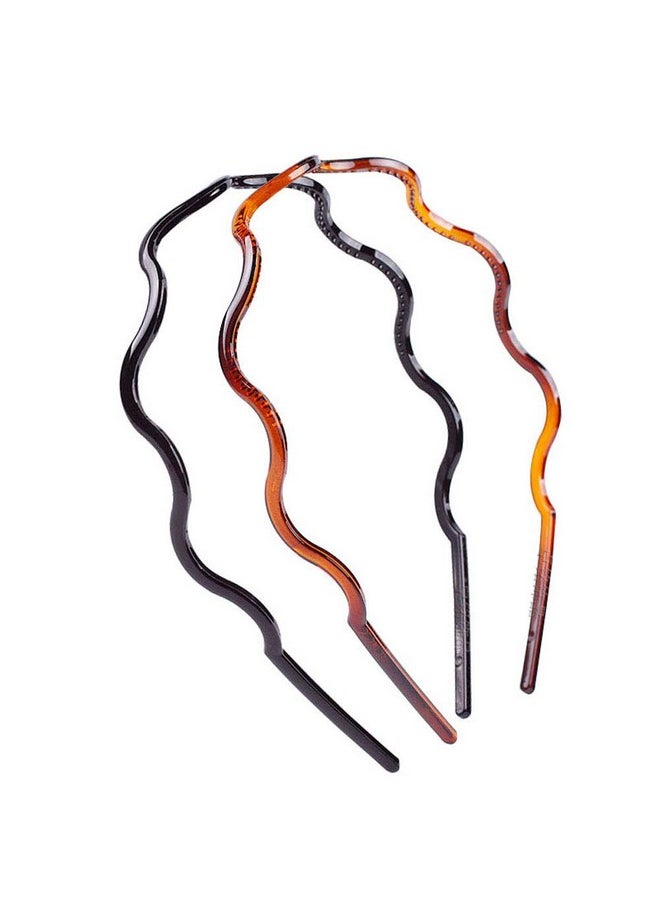 Suoirblss 4 Pcs Plastic Tooth Hair Comb Headband Hard Headbands Hair Band Toothed Headband Women Men Girls Hair Accessory (E)  - Image 4
