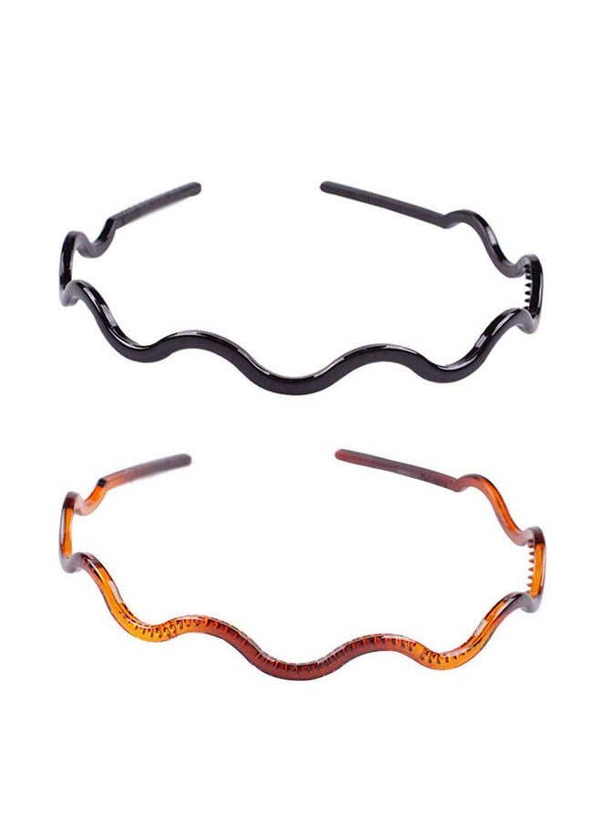 Suoirblss 4 Pcs Plastic Tooth Hair Comb Headband Hard Headbands Hair Band Toothed Headband Women Men Girls Hair Accessory (E)  - Image 3