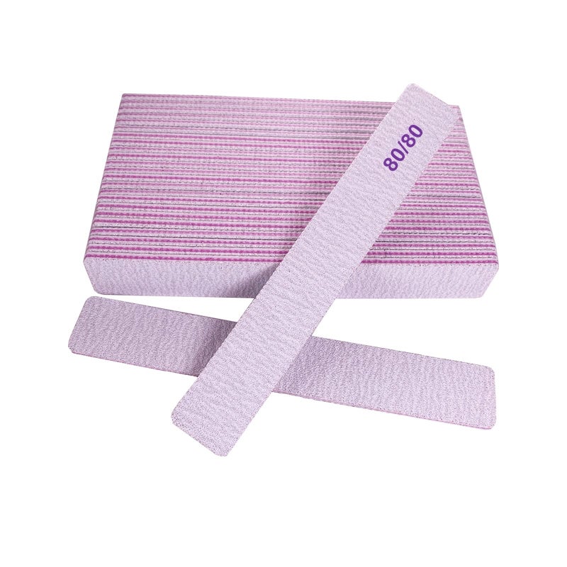 GigaGround 80/80 Grit Nail Files, Emery Boards Nail File for Acrylic and Gel Nails, Coarse Nail File Double Sided 80 Grits Emory Professional Filers Reusable Washable Manicure Square Gray - Image 1