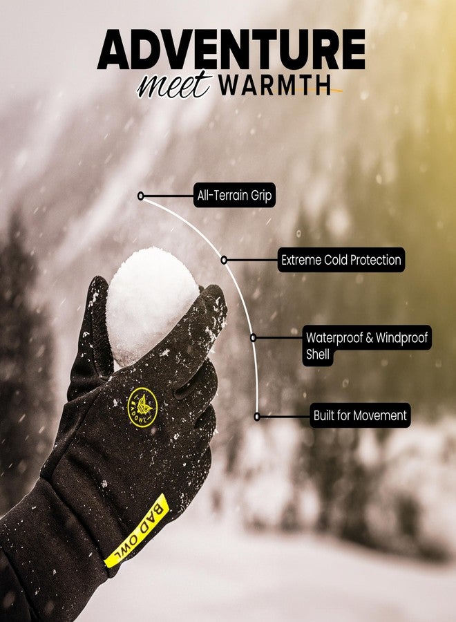 BADOWL Frost FIT Winter Gloves for Men & Women | Waterproof | Wind Resistant | Anti-Slip Palm | Touchscreen Compatible | Ideal for Sub-Zero Cold Weather Snow Outdoor Use (Black) - Image 4
